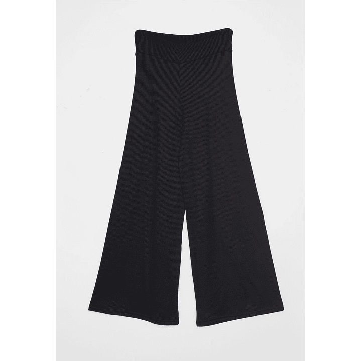 Pantalón Wide Leg Tejido Mujer Negro Familyshop 1