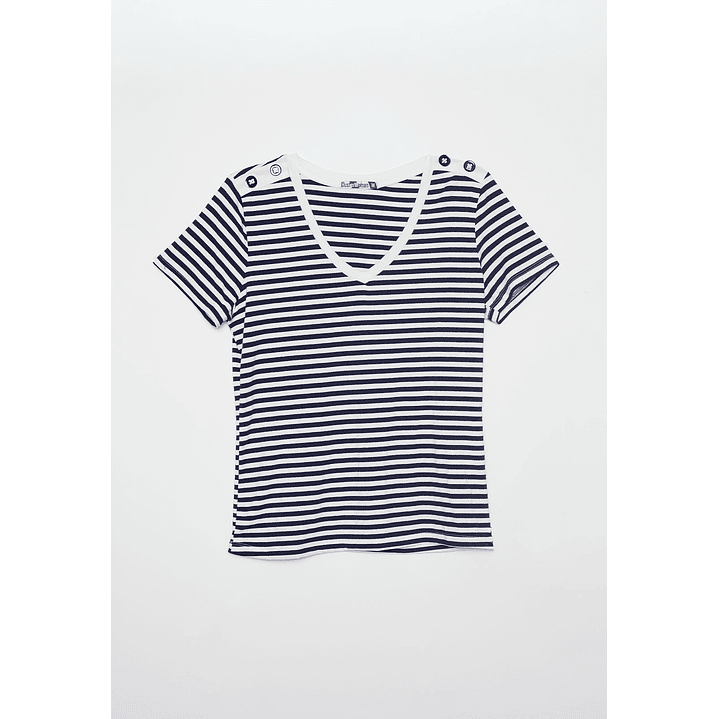 Polera Rayada Mujer Azul Familyshop 1