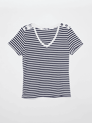 Polera Rayada Mujer Azul Familyshop