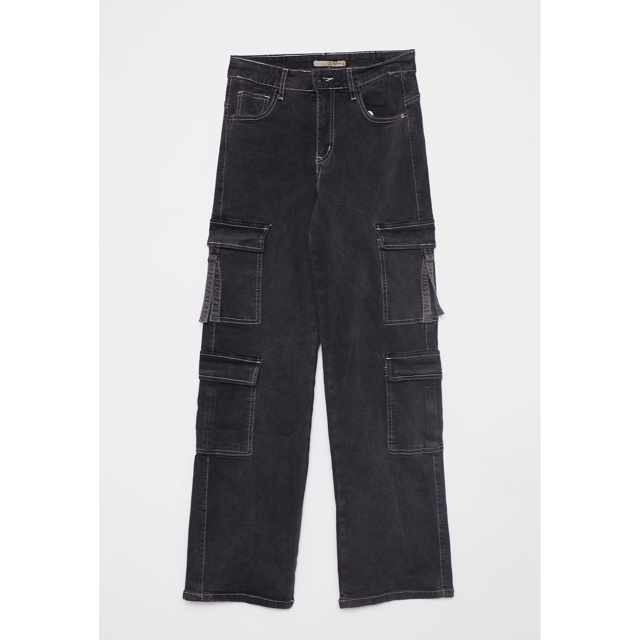 Jeans Wide Leg Cargo Mujer Negro Familyshop 1