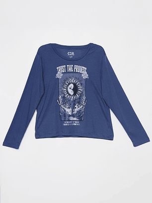 Pijama Print Mujer Azul Familyshop