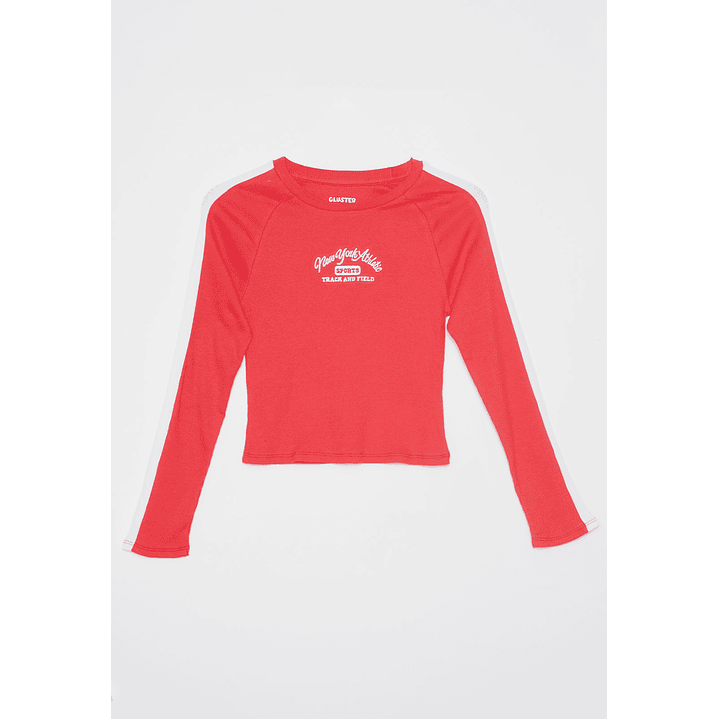 Polera Varsity Bordado Lola Rojo Familyshop 1