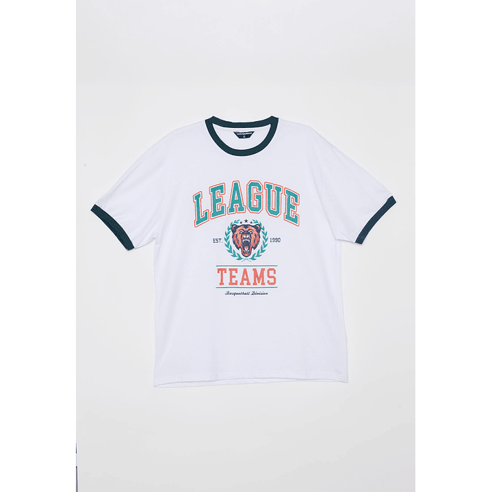 Polera College Team Hombre Blanco Familyshop 1