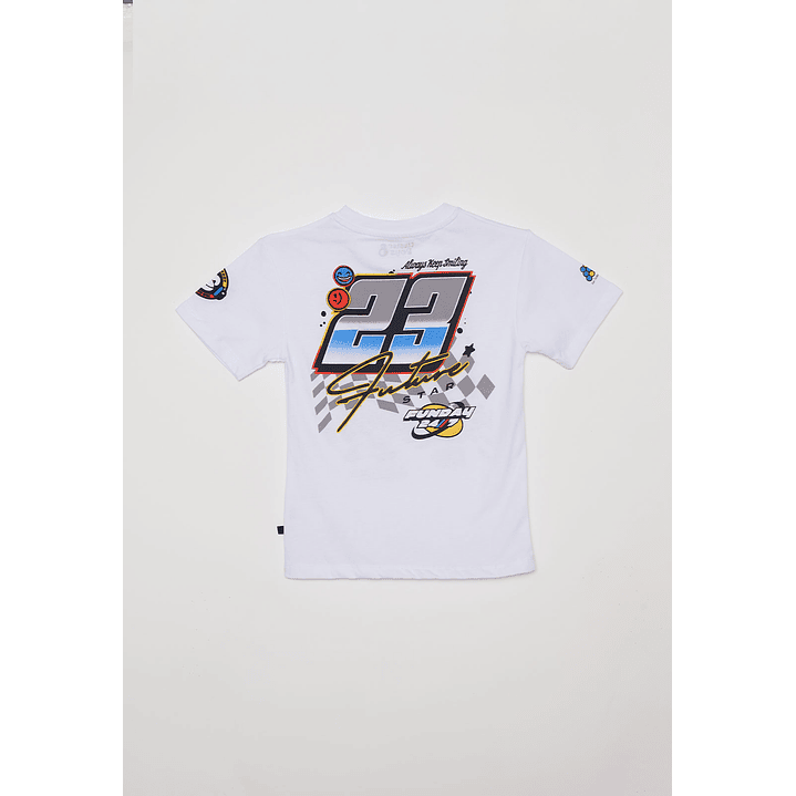 Polera Legend Racing Niño Blanco Familyshop 2