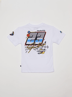 Polera Legend Racing Niño Blanco Familyshop