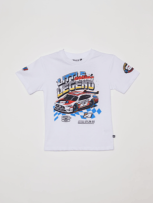 Polera Legend Racing Niño Blanco Familyshop