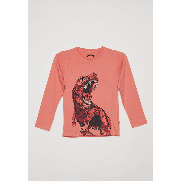 Polera T-rex Niño Naranja Familyshop 1