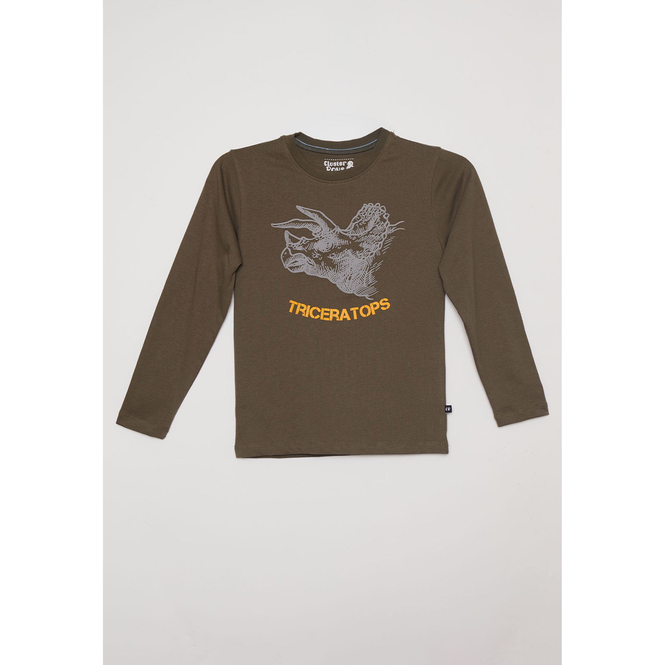 Polera Dino Triceratops Niño Verde Familyshop 1