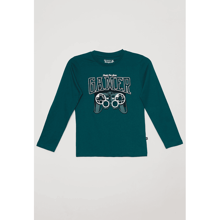Polera Gamer Niño Verde Familyshop 1