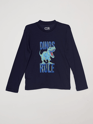 Pijama Jersey Dino Niño Azul Familyshop
