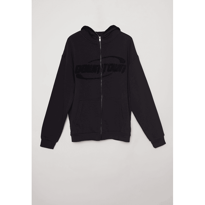 Polerón Cierre Down Town Hombre Negro Familyshop 6