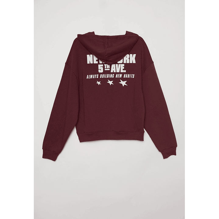 Polerón New York Mujer Burdeo Familyshop 2