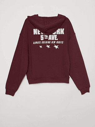 Polerón New York Mujer Burdeo Familyshop