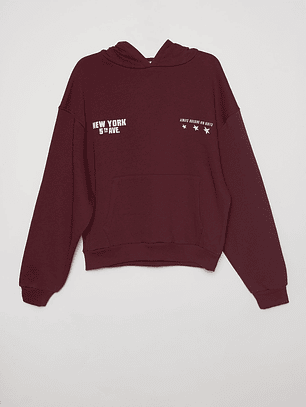 Polerón New York Mujer Burdeo Familyshop