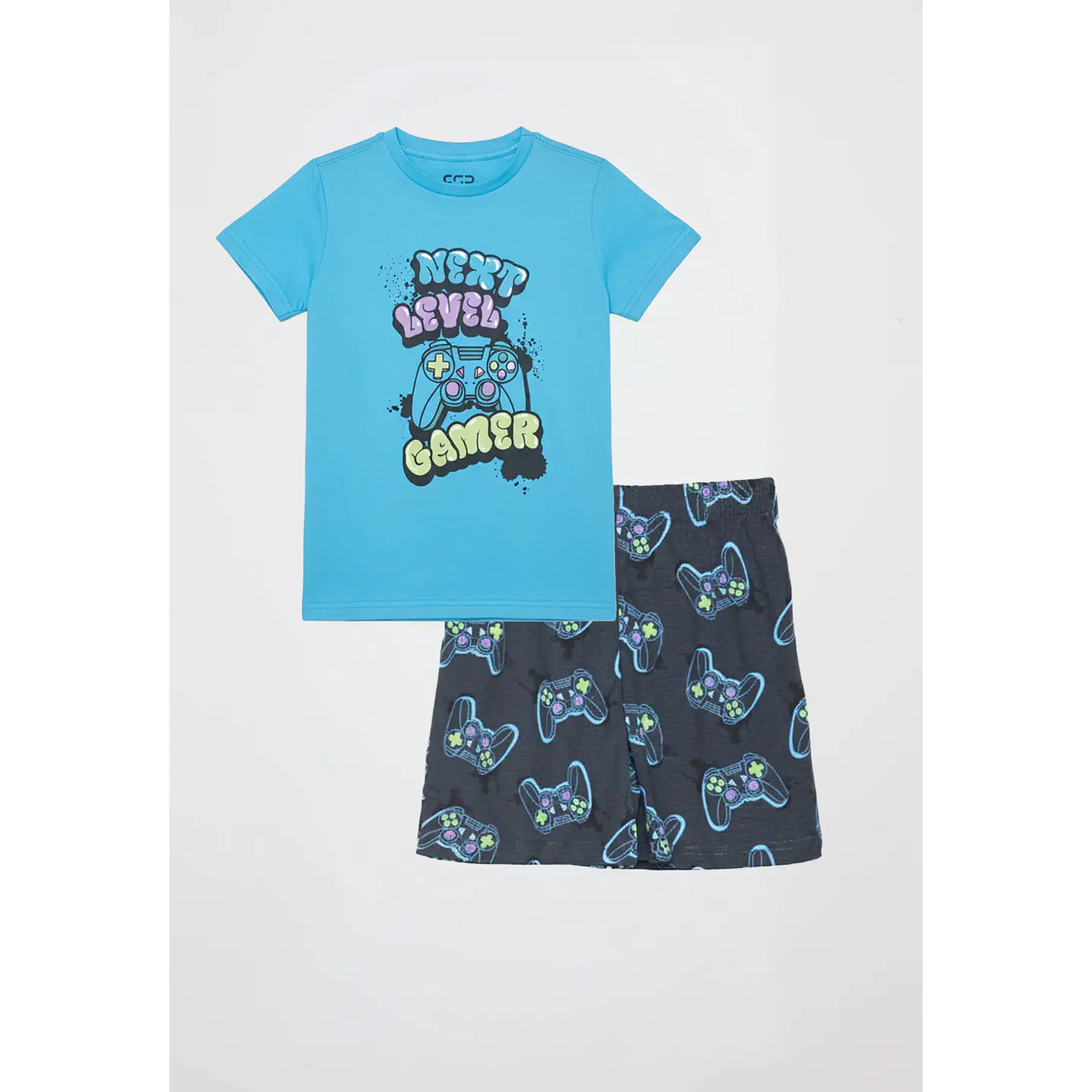 Pijama Corto Niño Gamer Celeste Familyshop 1