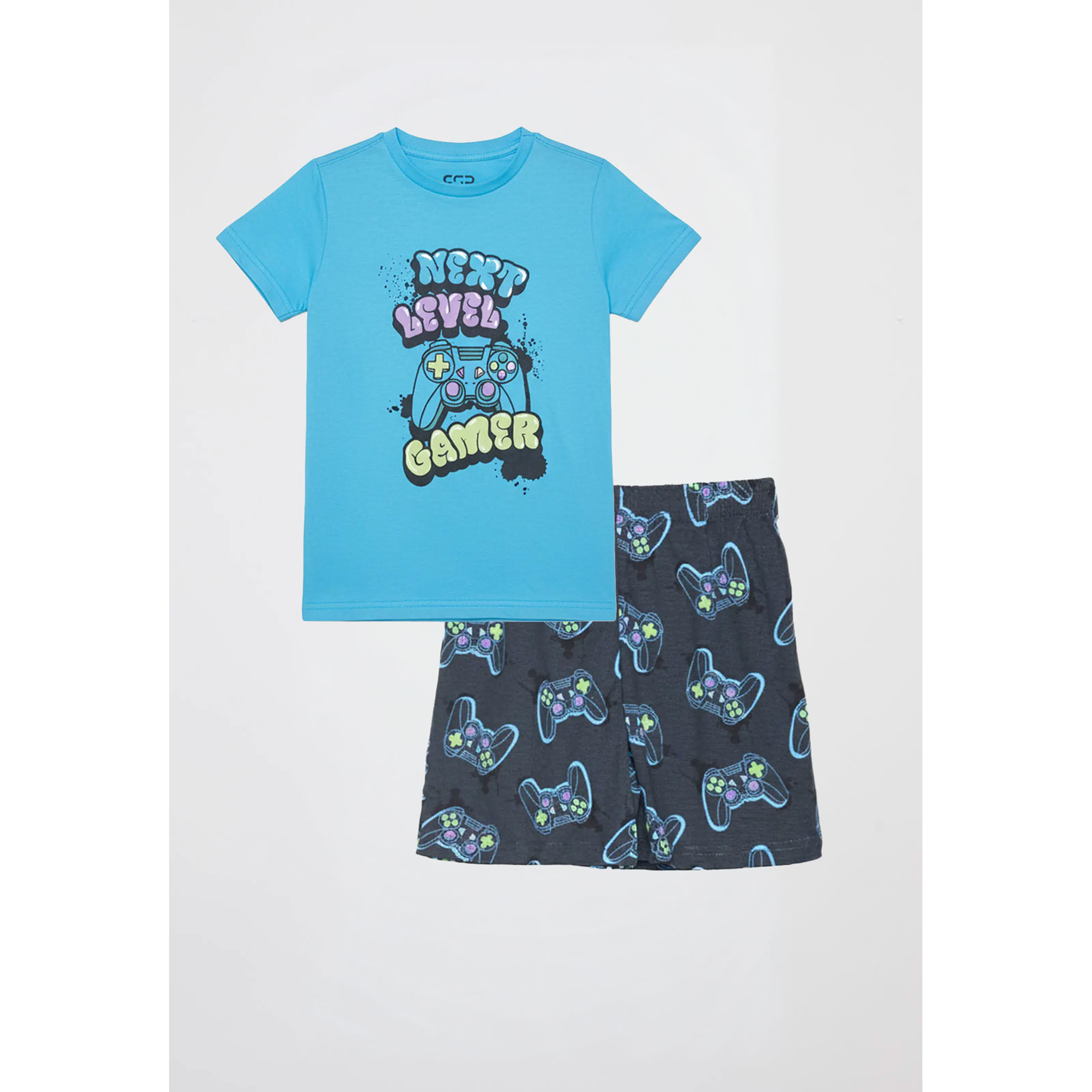 Pijama Corto Niño Gamer Celeste Familyshop 1