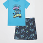 Pijama Corto Niño Gamer Celeste Familyshop - Miniatura 1