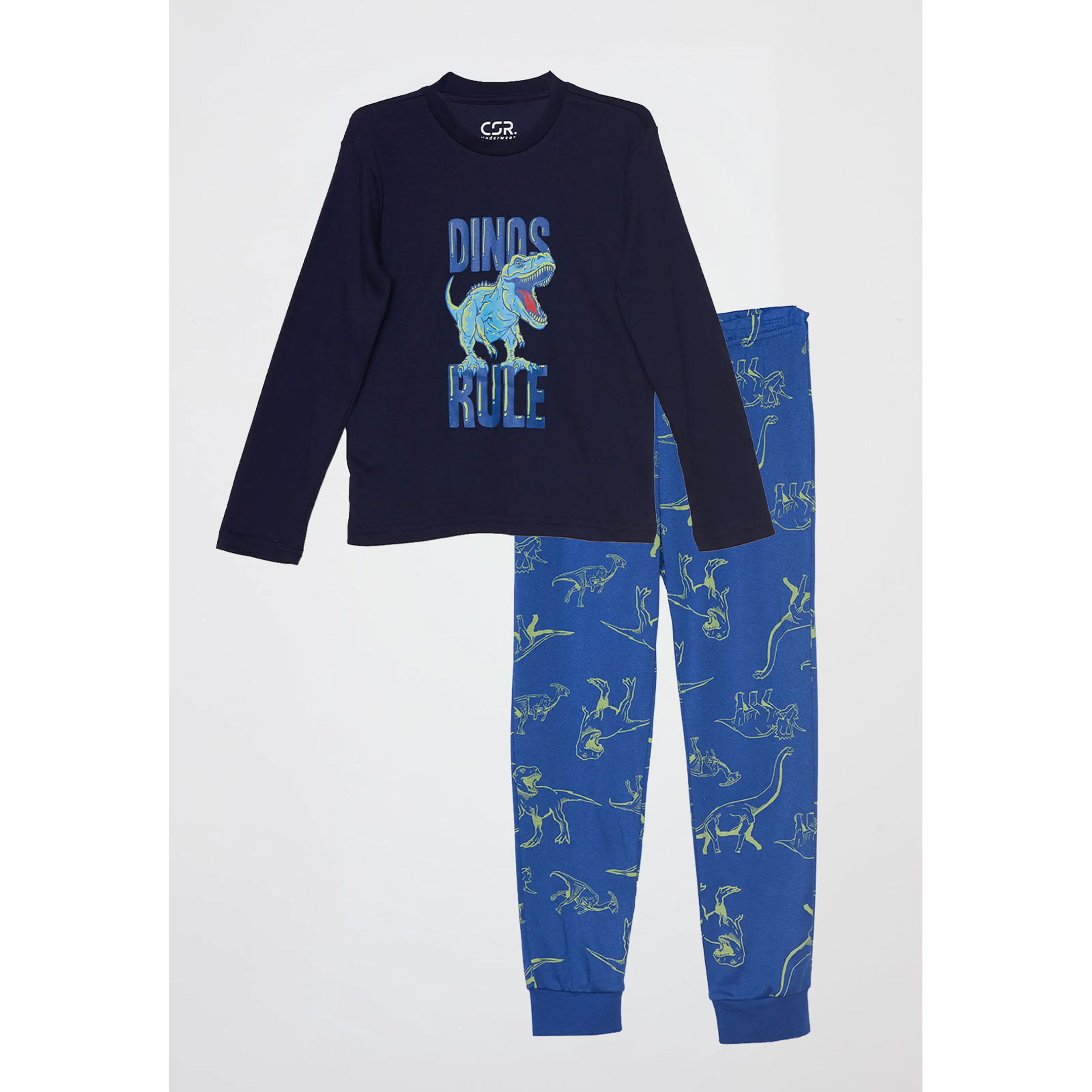 Pijama Jersey Dino Niño Azul Familyshop 1
