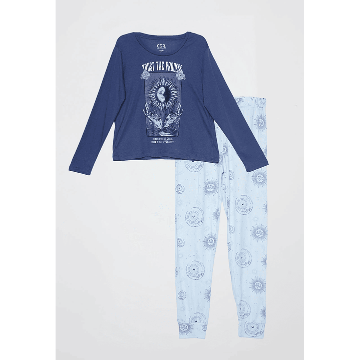 Pijama Print Mujer Azul Familyshop 1