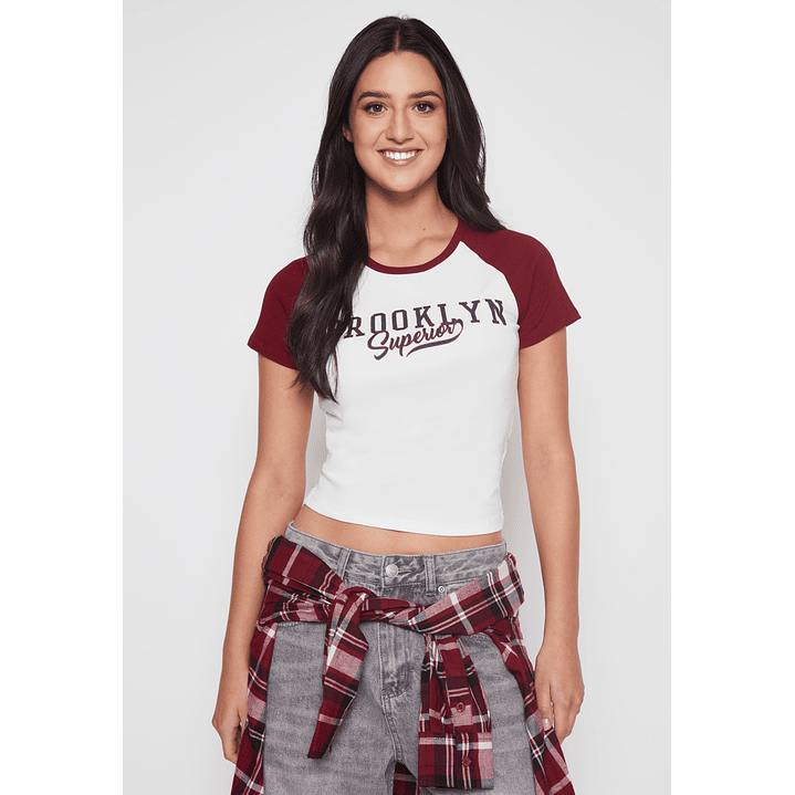 Polera Bicolor Brooklyn Mujer Crudo Familyshop 1