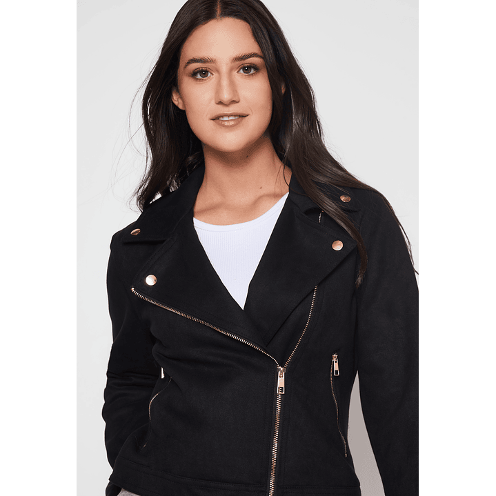 Chaqueta Biker Mujer Negro Familyshop 4
