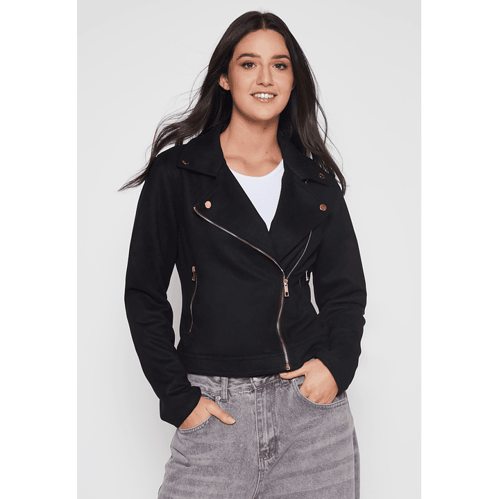 Chaqueta Biker Mujer Negro Familyshop 1