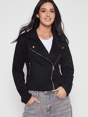 Chaqueta Biker Mujer Negro Familyshop