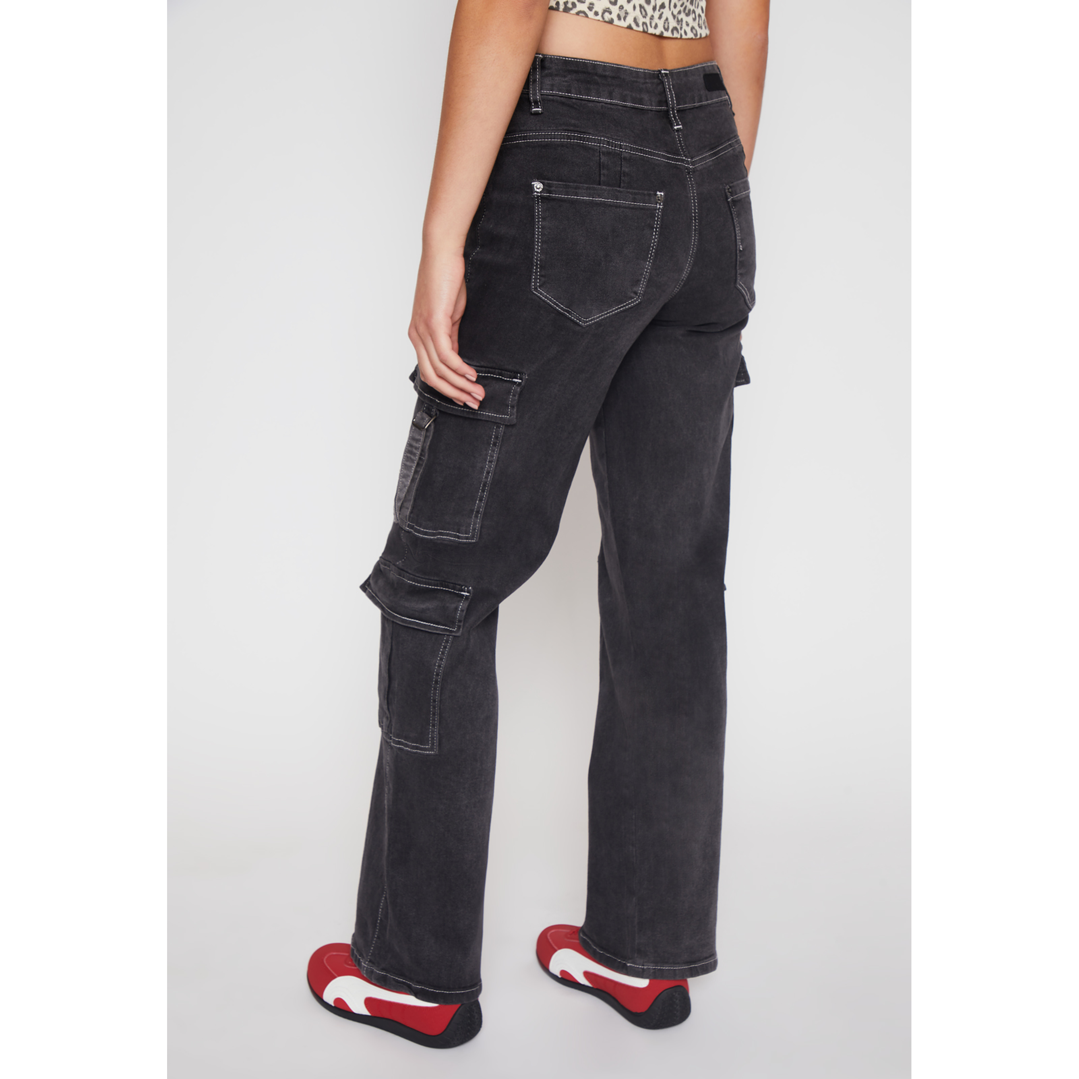 Jeans Wide Leg Cargo Mujer Negro Familyshop 3