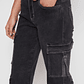 Jeans Wide Leg Cargo Mujer Negro Familyshop - Miniatura 4