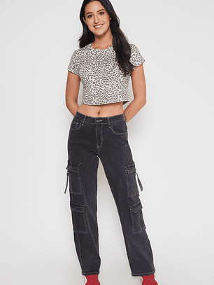 Polera Leopard Mujer Beige Familyshop