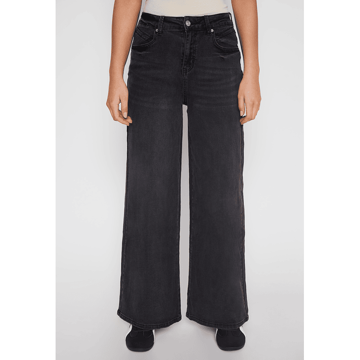 Jeans Wide Leg Stretch Mujer Negro Familyshop 1