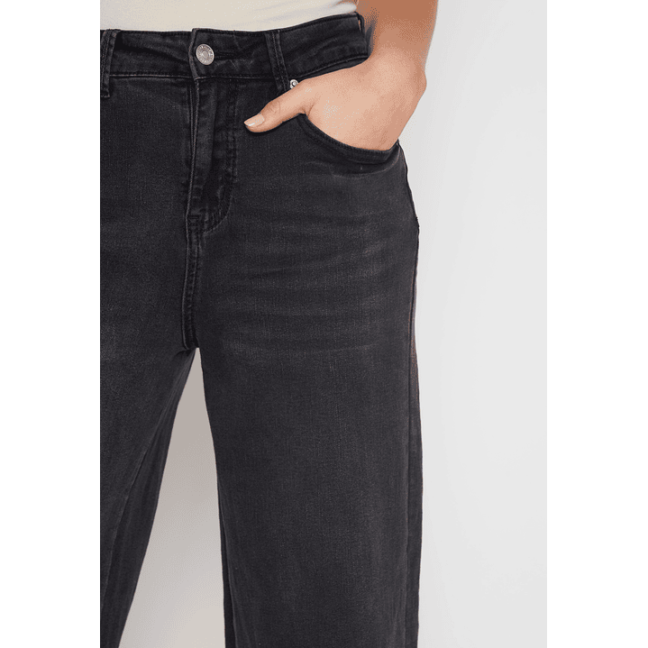 Jeans Wide Leg Stretch Mujer Negro Familyshop 4