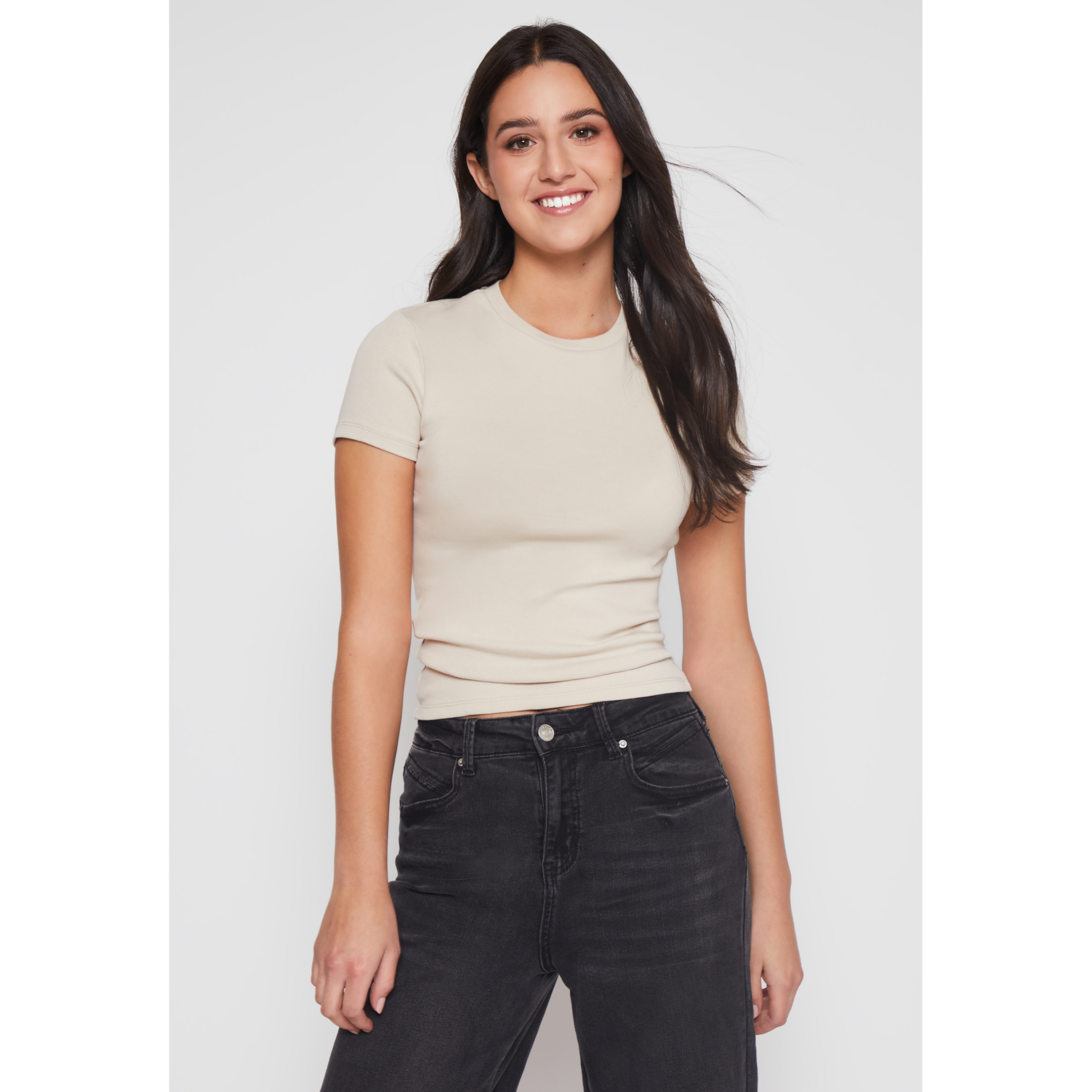 Polera Basic Mujer Beige Familyshop 1