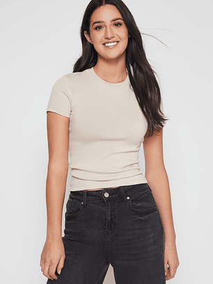 Polera Basic Mujer Beige Familyshop