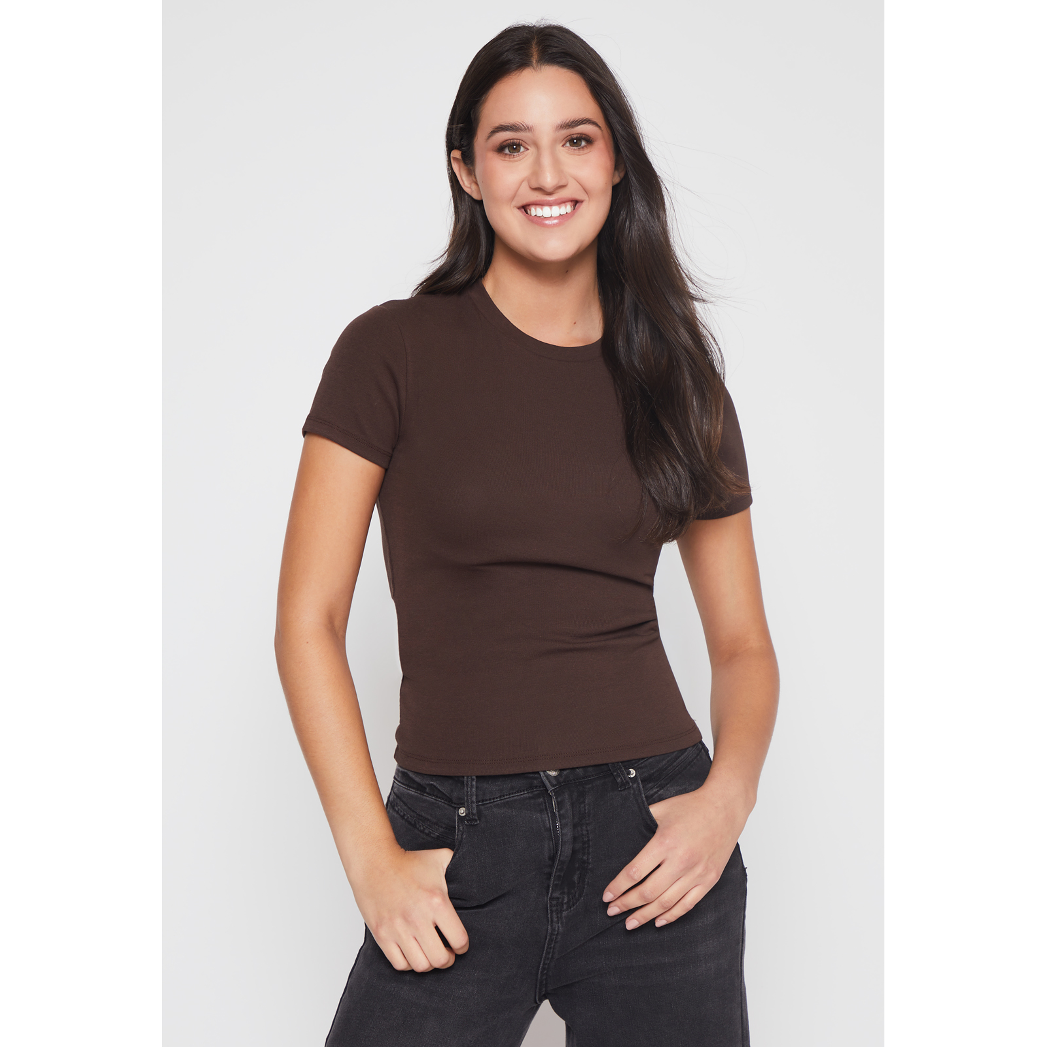 Polera Basic Mujer Café Familyshop 1