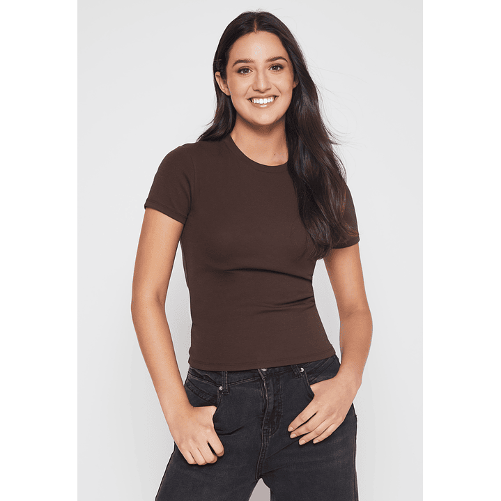 Polera Basic Mujer Café Familyshop 1
