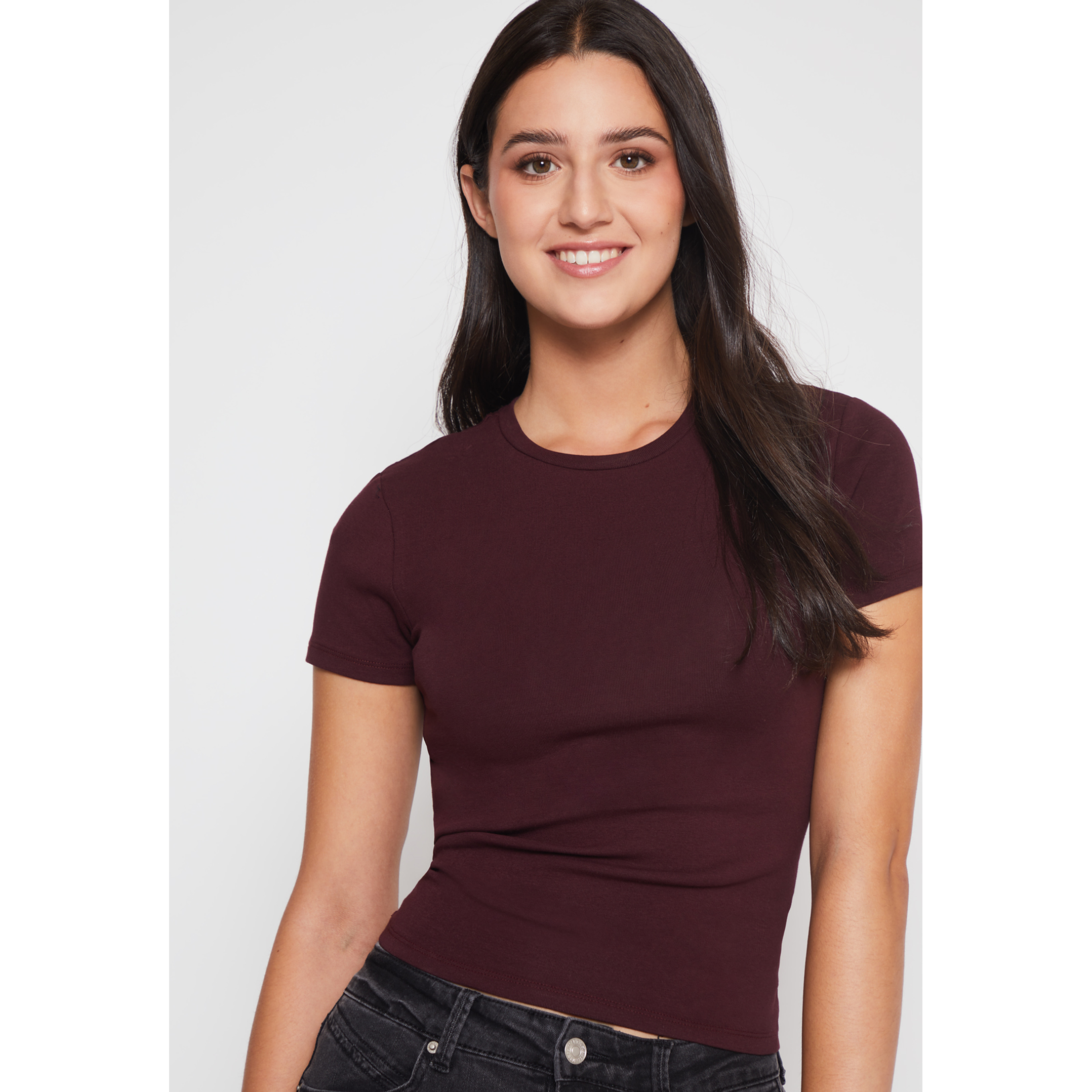 Polera Basic Mujer Burdeo Familyshop 3