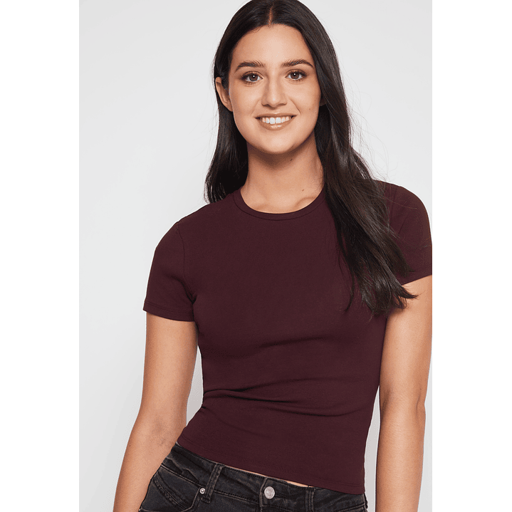 Polera Basic Mujer Burdeo Familyshop 3