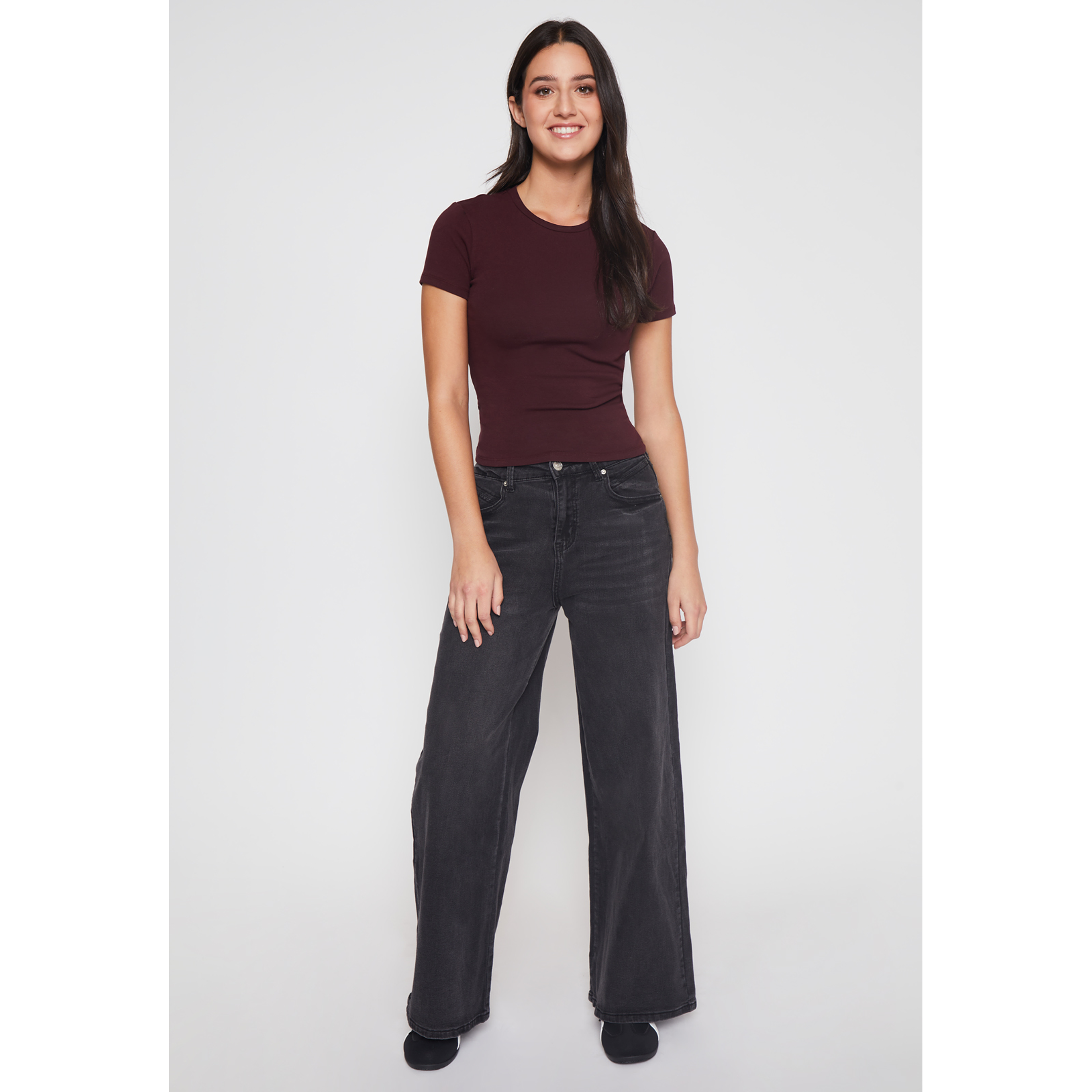 Polera Basic Mujer Burdeo Familyshop 2