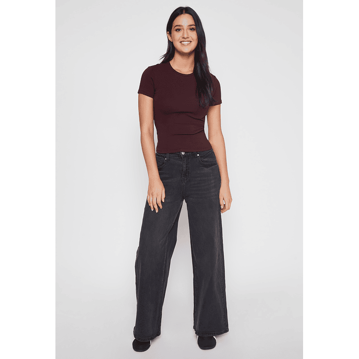 Polera Basic Mujer Burdeo Familyshop 2