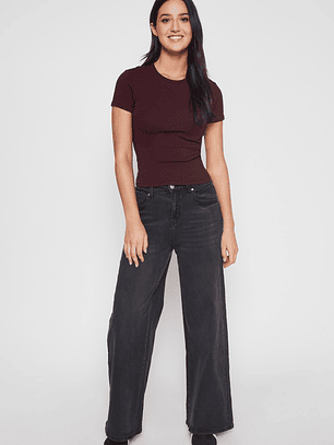 Polera Basic Mujer Burdeo Familyshop