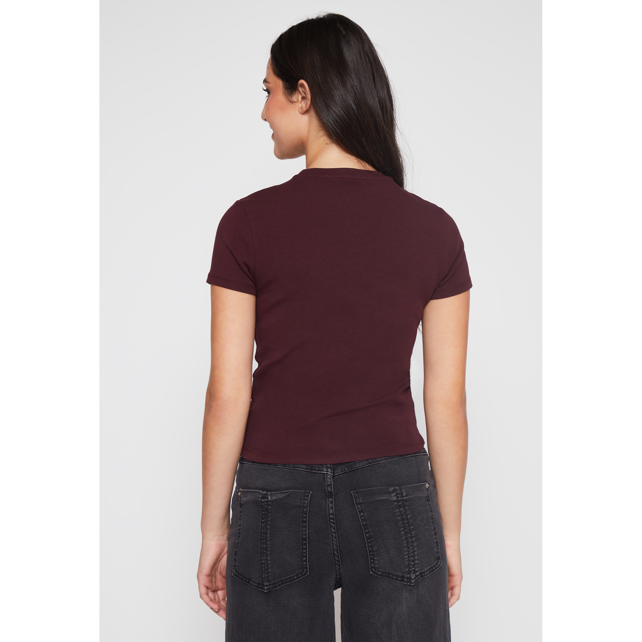 Polera Basic Mujer Burdeo Familyshop 4