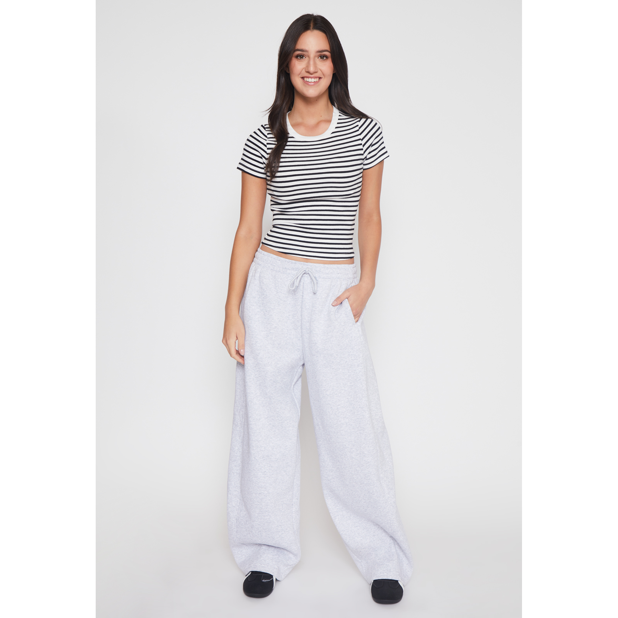 Pantalón Buzo Barrel Mujer Gris Familyshop 2