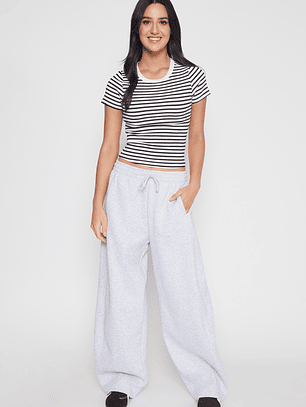 Pantalón Buzo Barrel Mujer Gris Familyshop