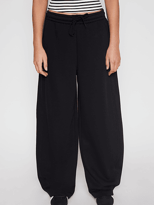 Pantalón Buzo Barrel Mujer Negro Familyshop