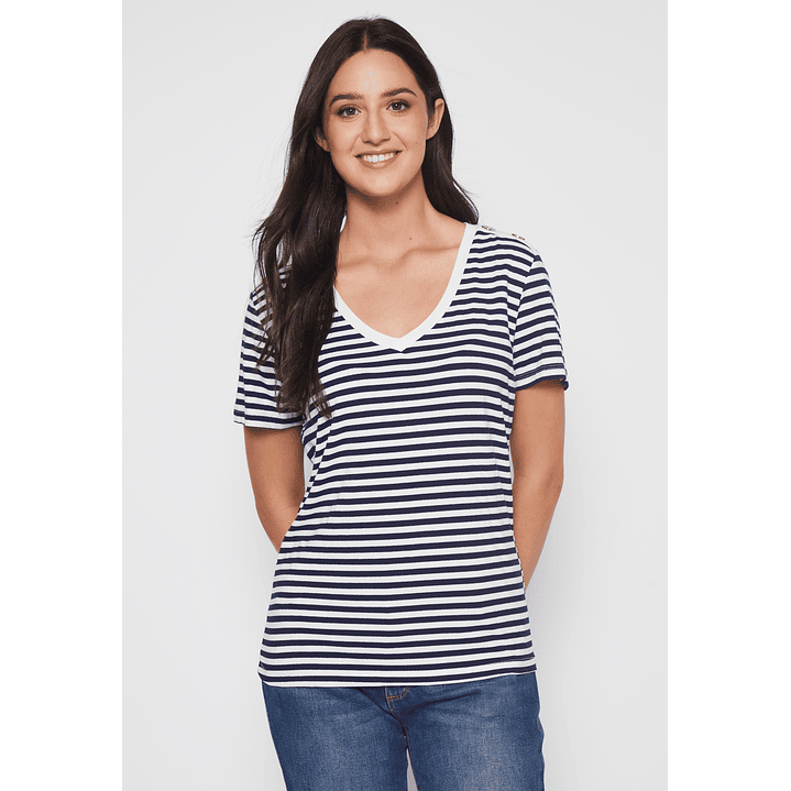 Polera Rayada Mujer Azul Familyshop 1