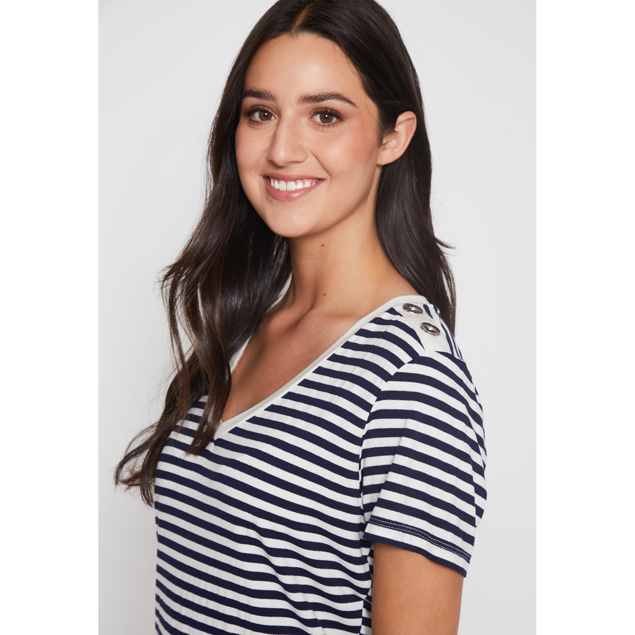 Polera Rayada Mujer Azul Familyshop 4