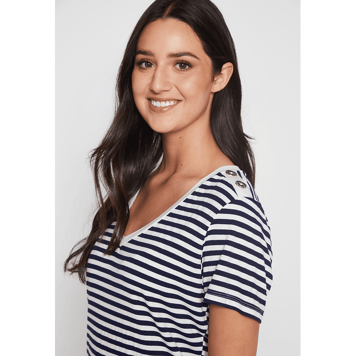 Polera Rayada Mujer Azul Familyshop 4