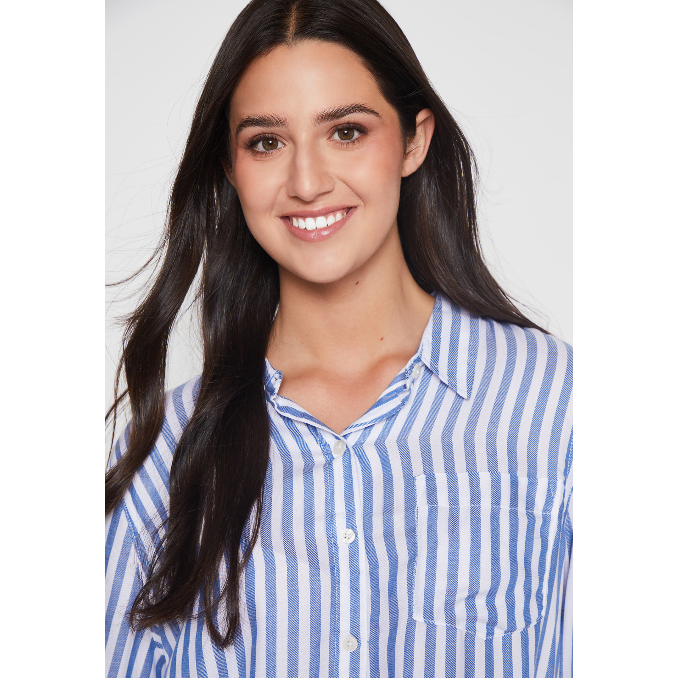 Blusa Rayada Mujer Celeste Familyshop 3