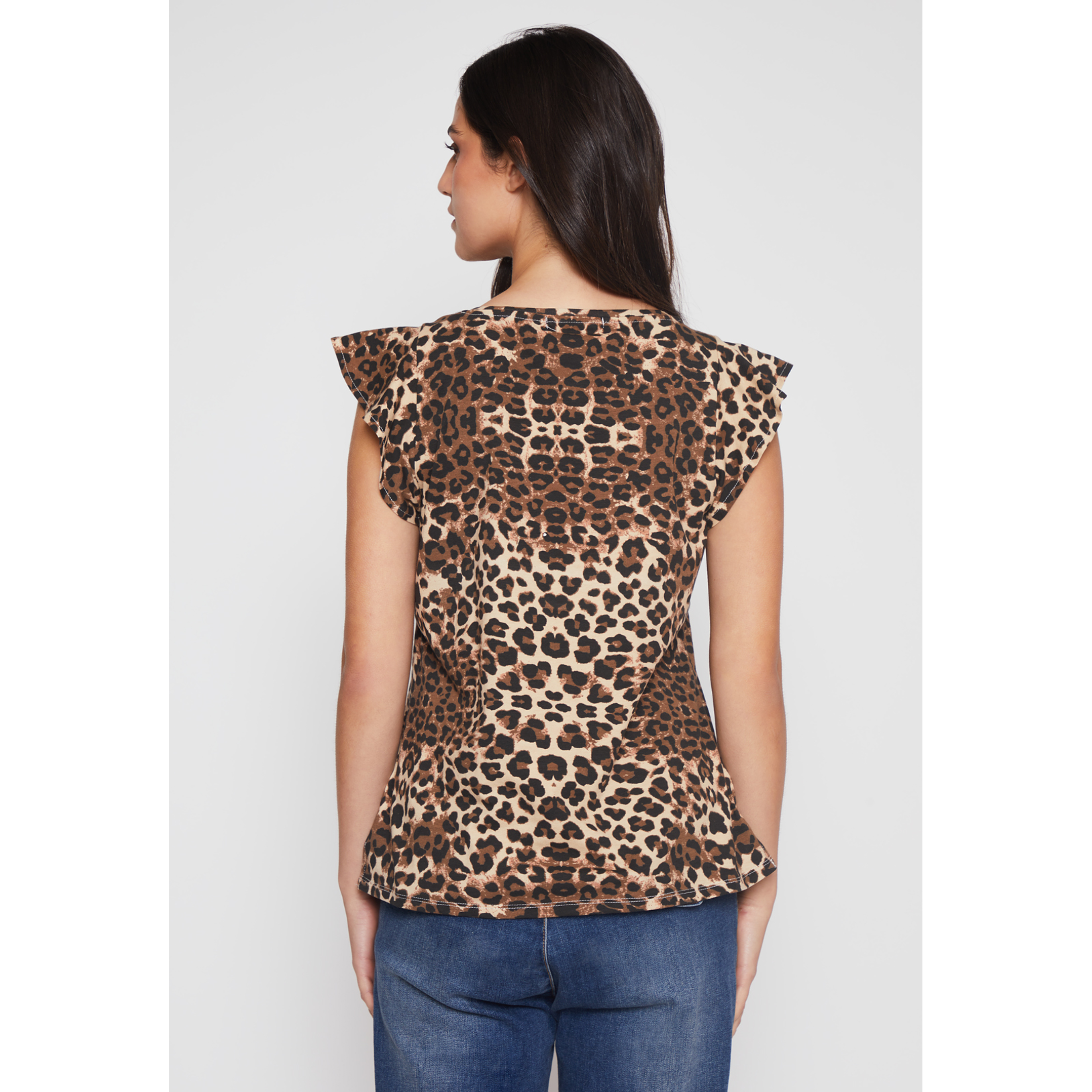 Polera Leopard Mujer Café Familyshop 4
